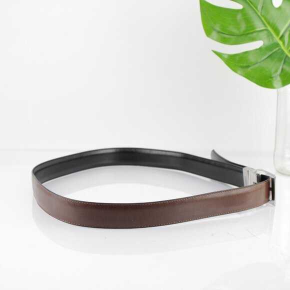 Chaps Mens Dress Belt Size 36 Reversible Black Brown Business Casual 1 1/4 Inch - Picture 3 of 15